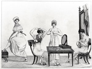 Grisettes Rise，来自&39;Le Bon Genre&39;的板块29，1802-12， 作者 法语学校